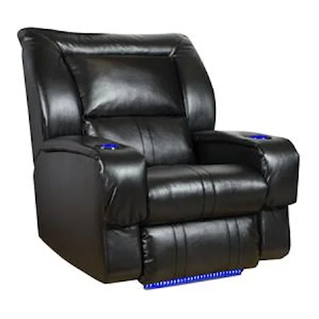 Wall Hugger Recliner with LED Lights & Cup-Holders